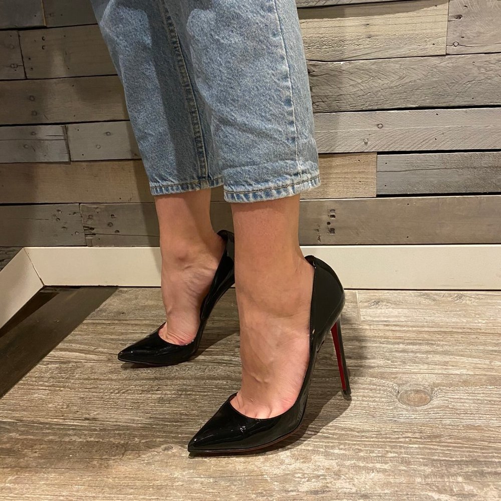 Christian Louboutin Patent Pointed Red Sole Pump